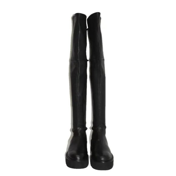 $1100 Stuart Weitzman Lowland Ultralift Over The Knee Boot BLACK 7 B  (PB24) - Picture 3 of 9